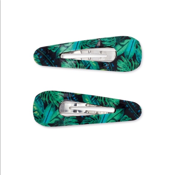 Time and Tru Accessories - Time and Tru Tropical Leaf Printed Clips, 2 Pack